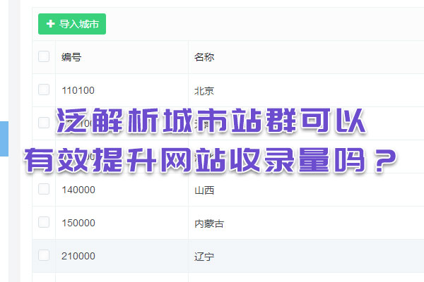 泛解析城市站群可以有效提升網(wǎng)站收錄量嗎？
